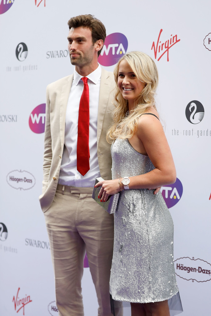 LONDON, ENGLAND - JUNE 29: Elina Svitolina and Reece Topley attend the annual WTA Pre-Wimbledon Party at The Roof Gardens, Kensington on June 29, 2017 in London, United Kingdom. (Photo by Tristan Fewings/Tristan Fewings/Getty Images for WTA)