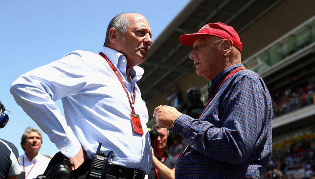 Niki Lauda with McLaren's Ron Dennis.