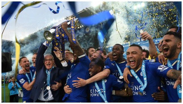 Leicester City celebrations.