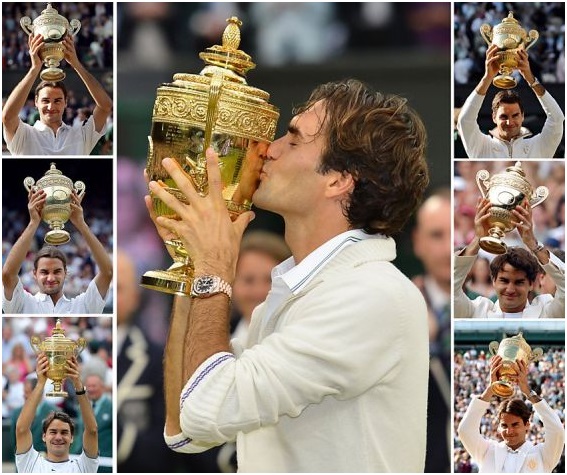 Federer's seven wins.