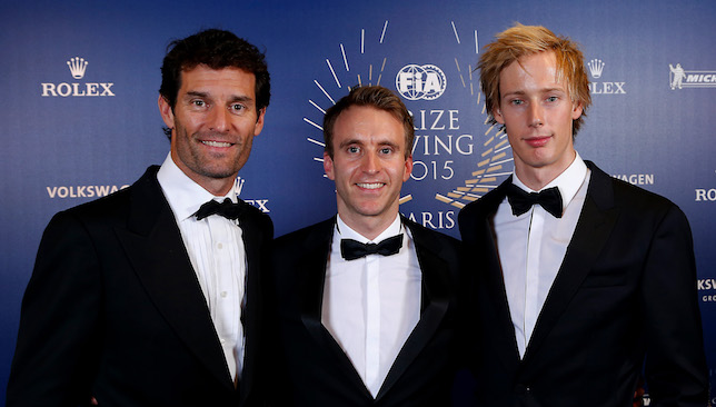 Winning trio: Webber, Bernhard and Hartley.