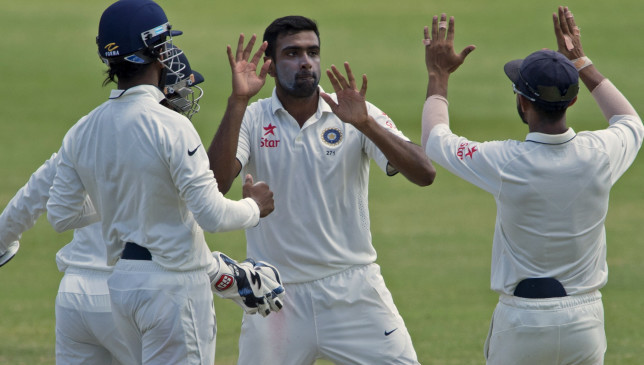 Ashwin celebrates his five wicket haul