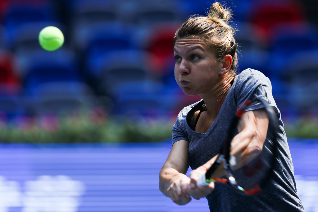 Halep practicing in Wuhan. (Credit: Visual China Group)