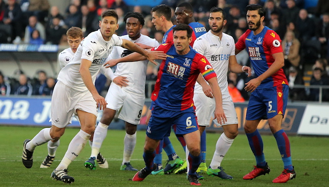 Set piece struggles: Swansea and Crystal Palace.
