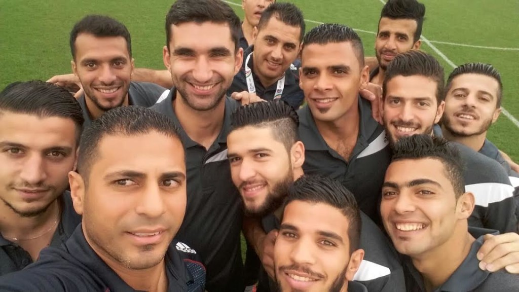 Basel Abdulfattah and his Al Jaish team-mates.