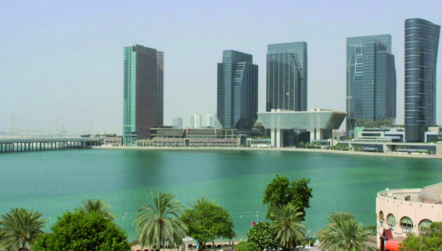Water world: The view out the back of Le Meridien in Abu Dhabi where the race will take place.
