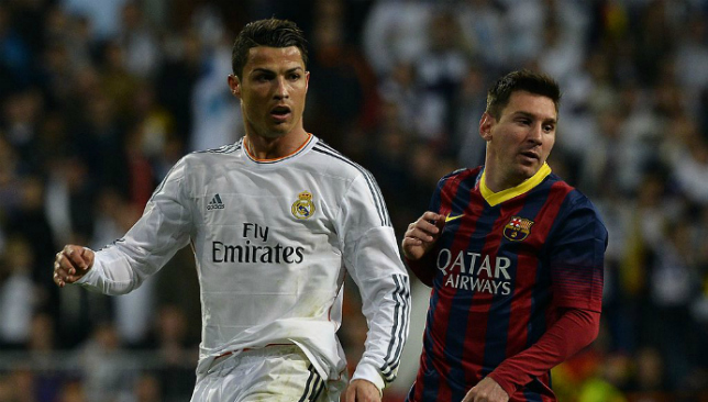 Former Real Madrid player Cristiano Ronaldo and Barcelona star Lionel Messi