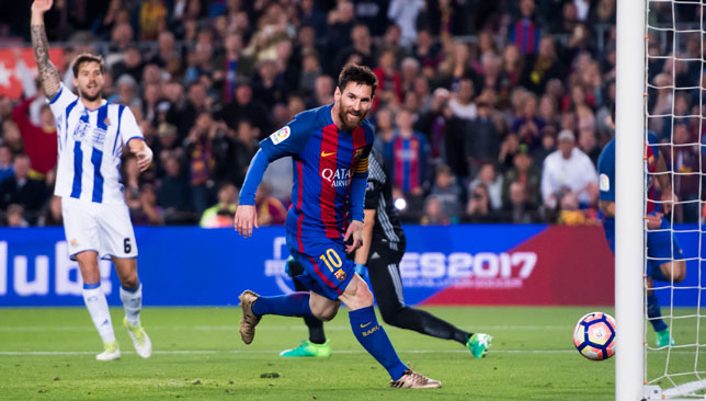 Messi scores his second goal.