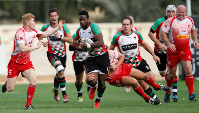 McMillan Chiwawa in action for Harlequins v Bahrain in the 2014/15 season.