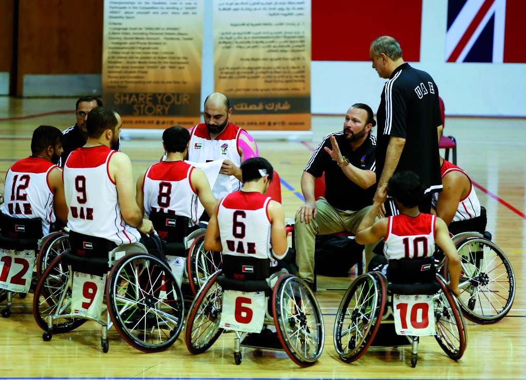 Pic by Chris Whiteoak/whiteoakpictures Wheelchair Basketball: The 9th Fazza International Wheelchair Basketball Tournament. UAE v Great Britain. Al Ahli, Dubai.