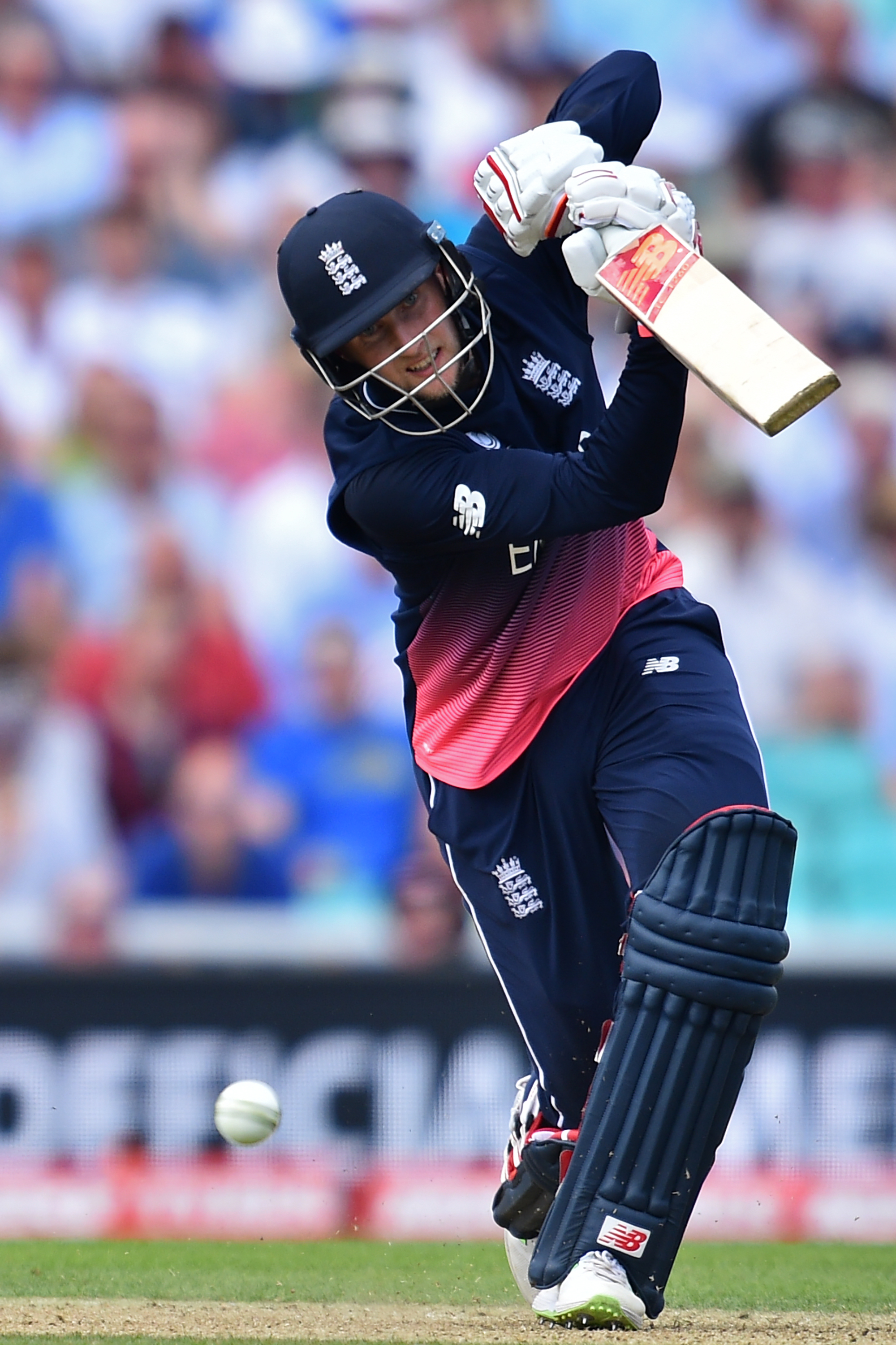 England's Joe Root plays a shot during the ICC Champions trophy cricket match between England and Bangladesh at The Oval in London on June 1, 2017. / AFP PHOTO / Glyn KIRK / RESTRICTED TO EDITORIAL USE (Photo credit should read GLYN KIRK/AFP/Getty Images)