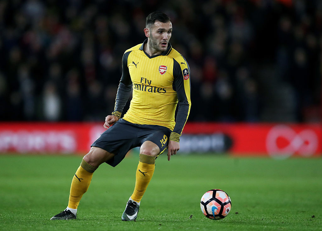 SOUTHAMPTON, ENGLAND - JANUARY 28: Lucas Perez of Arsenal in action during the Emirates FA Cup Fourth Round match between Southampton and Arsenal at St Mary's Stadium on January 28, 2017 in Southampton, England. (Photo by Julian Finney/Getty Images)