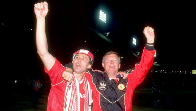 Bryan Robson with Sir Alex Ferguson.