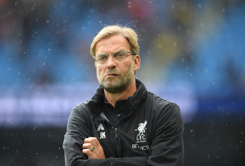 MANCHESTER, ENGLAND - SEPTEMBER 09: Jurgen Klopp of Liverpool looks on during the Premier League match between Manchester City and Liverpool at Etihad Stadium on September 9, 2017 in Manchester, England. (Photo by Laurence Griffiths/Getty Images)