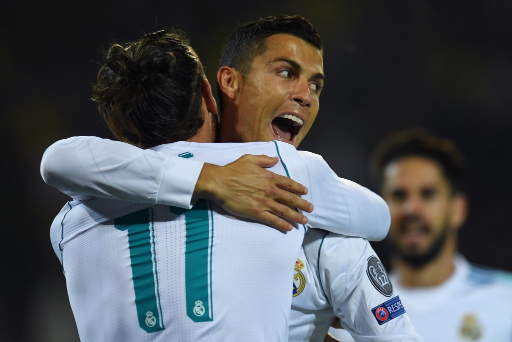 Ronaldo and Bale celebrate the former's first goal