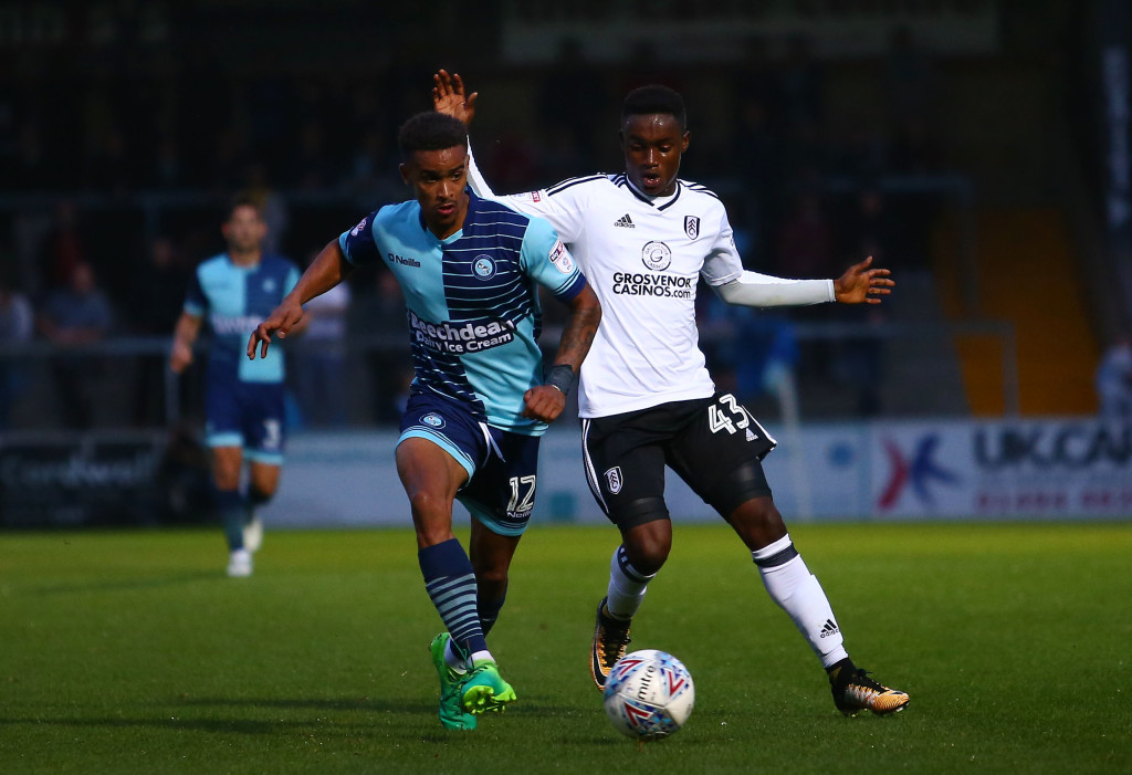 Steven Sessegnon (R) in action for Fulham against Wycombe