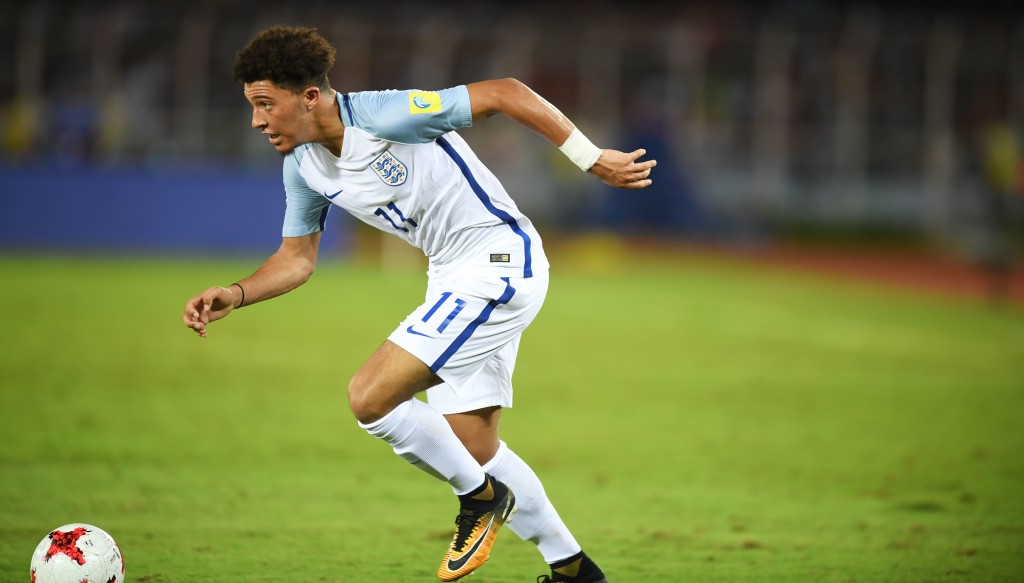 Jadon Sancho on the ball during the group stages