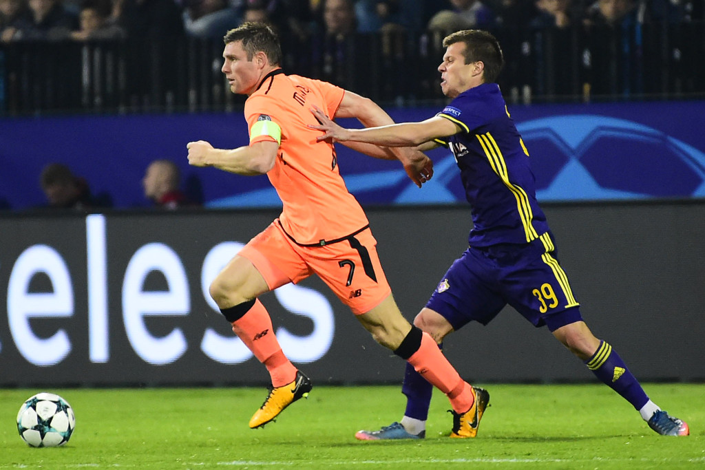 Milner was in top form in the 7-0 win over Maribor