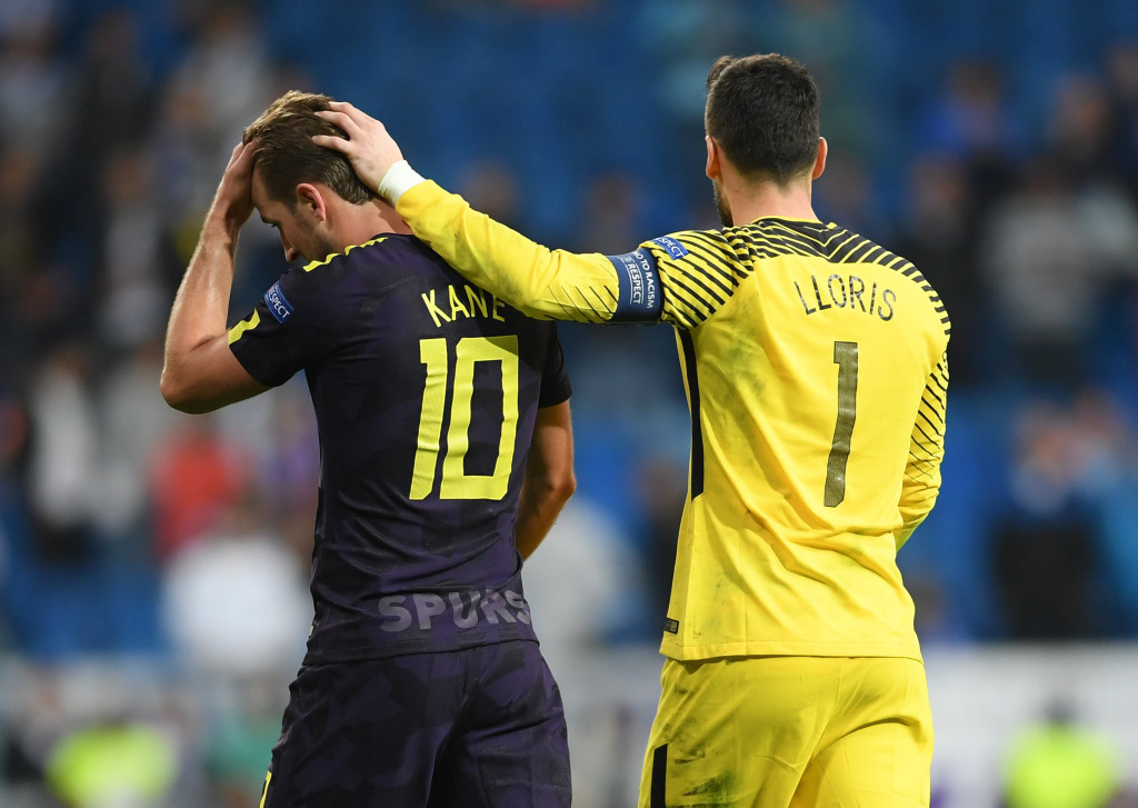 Hugo Lloris and Harry Kane after the draw with Madrid