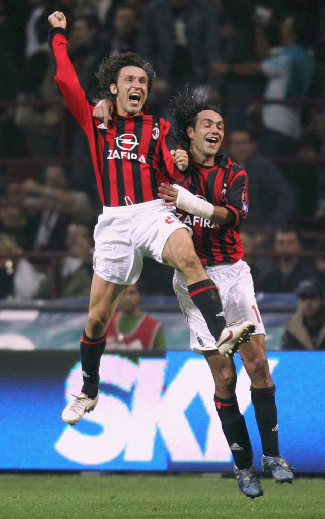 Pirlo and Nesta: Close friends, and thus FIFA rivals.