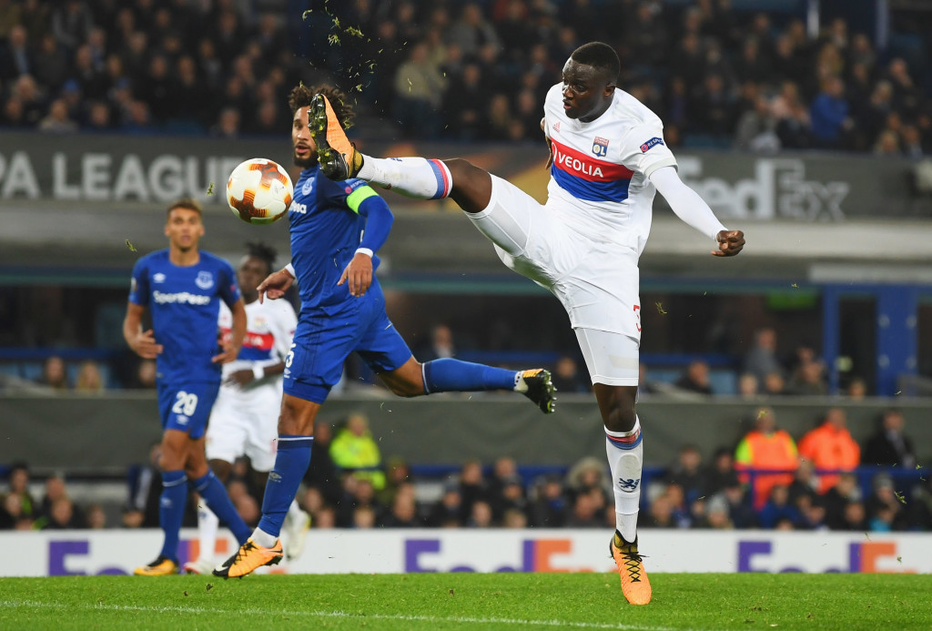 Diakhaby in action for Lyon against Everton in the Europa League