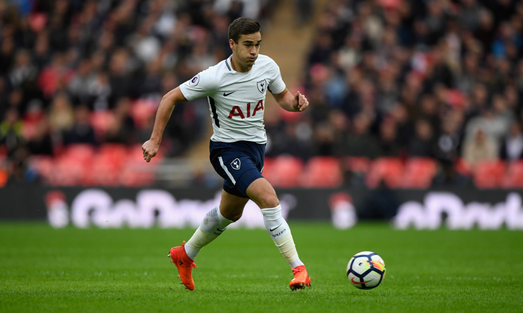 LONDON, ENGLAND - OCTOBER 22: Harry Winks of Spurs in action during the Premier League match between Tottenham Hotspur and Liverpool at Wembley Stadium on October 22, 2017 in London, England. (Photo by Stu Forster/Getty Images)