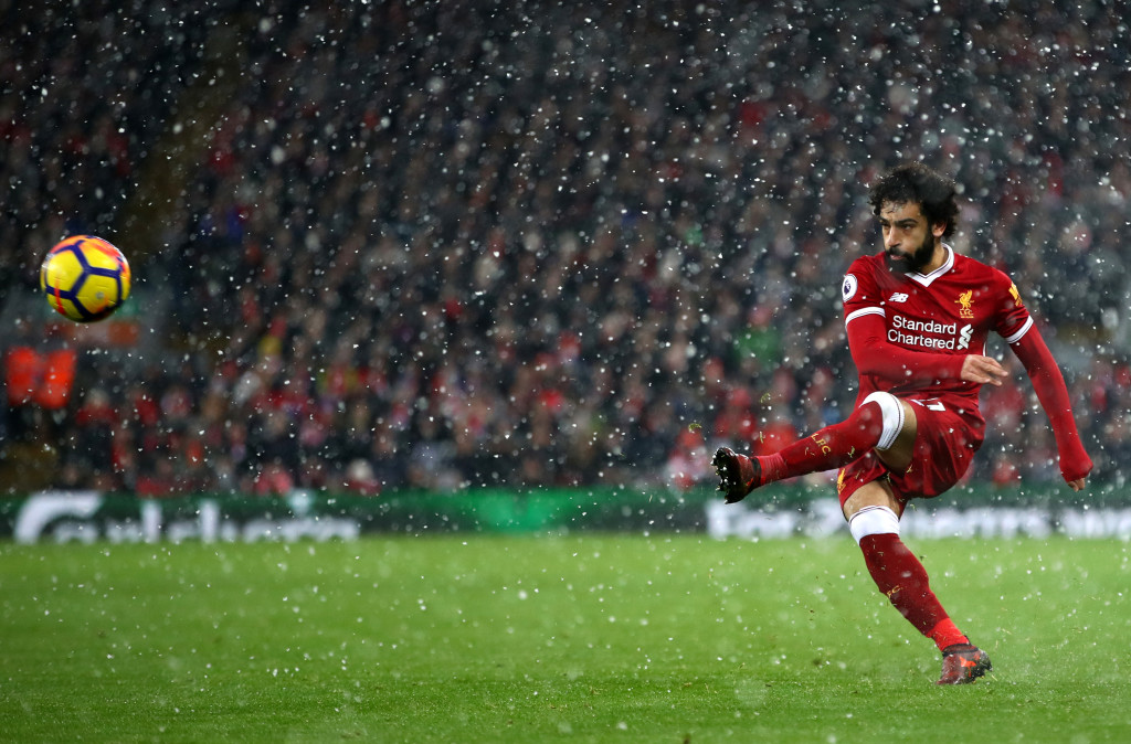 The snow couldn't cool off Salah's white-hot start to his Liverpool career. 