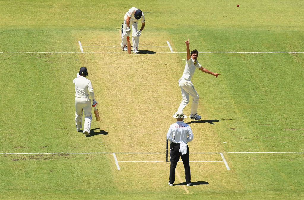 Cook was caught plumb in front of the wickets by Starc.