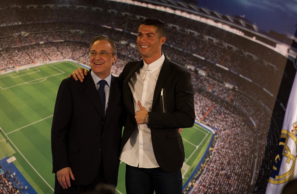 New deal: Cristiano Ronaldo and Florentino Perez 