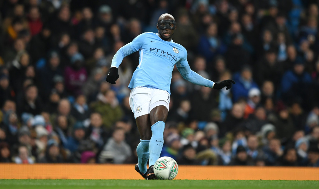 Eliaquim Mangala of Manchester City during the Carabao Cup Semi-Final First Leg match between Manchester City and Bristol City at Etihad Stadium on January 9, 2018 in Manchester, England. (Photo by Gareth Copley/Getty Images)
