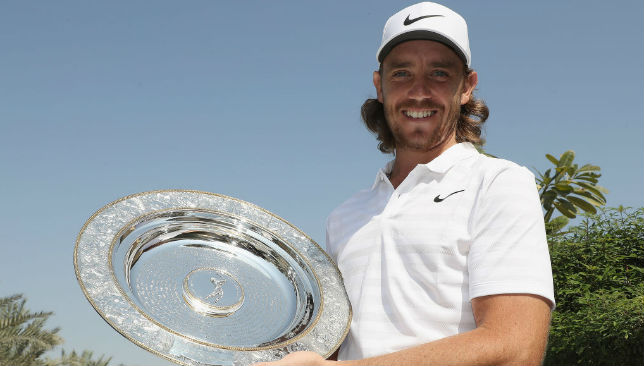 Tommy Fleetwood with the 'Seve Ballesteros Award' 