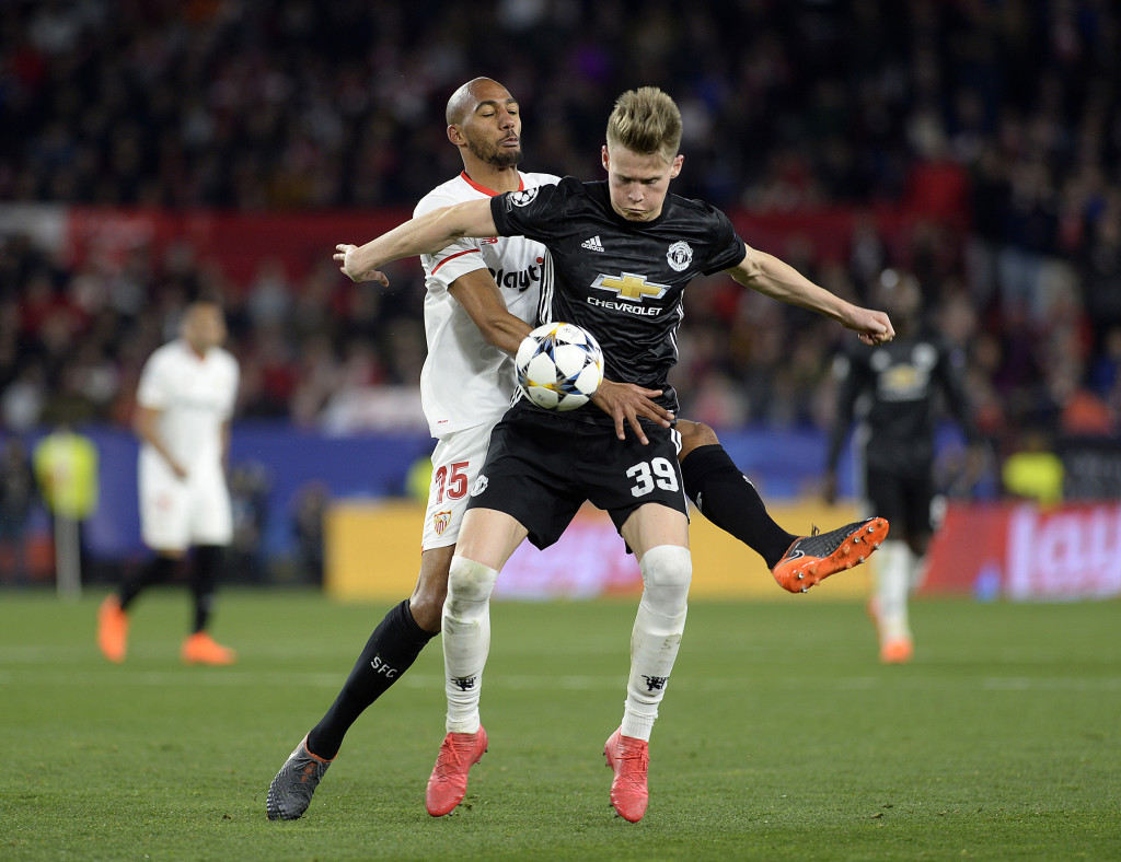 Scott McTominay held his own against the Sevilla midfield. 