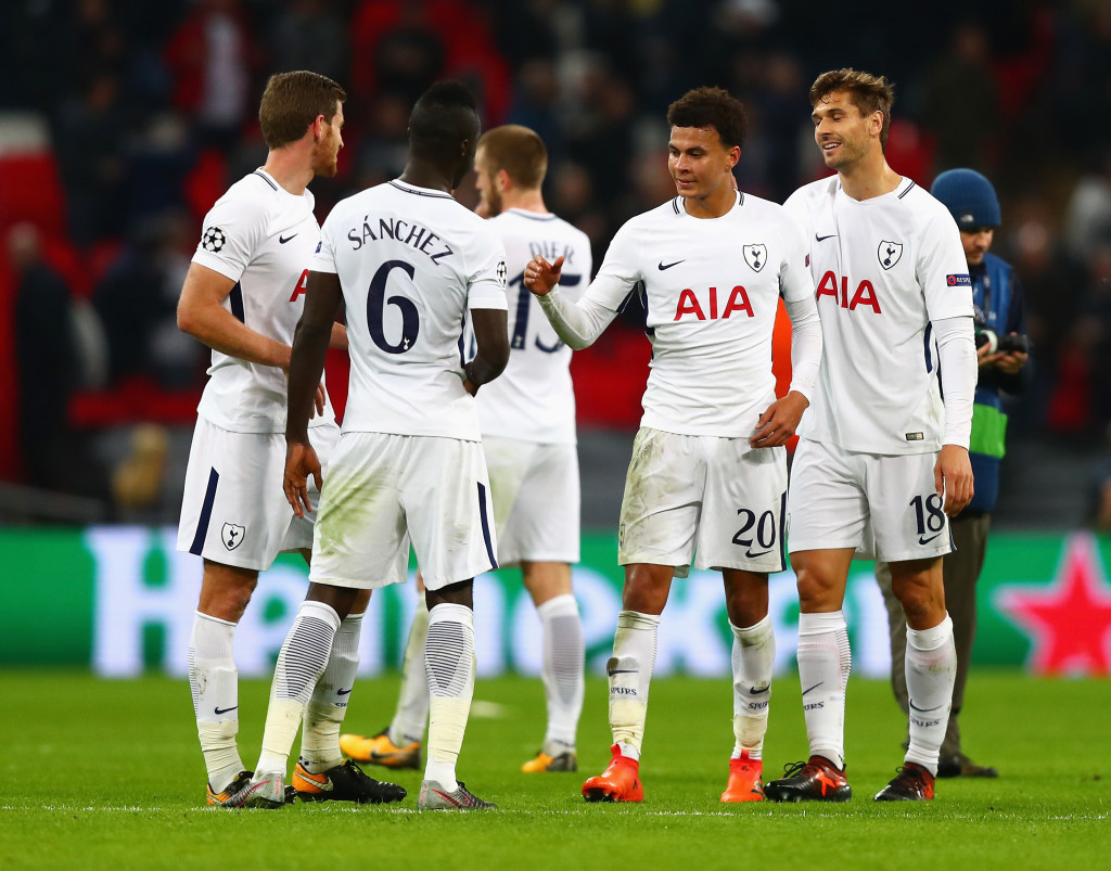 Tottenham celebrate their win over Real Madrid