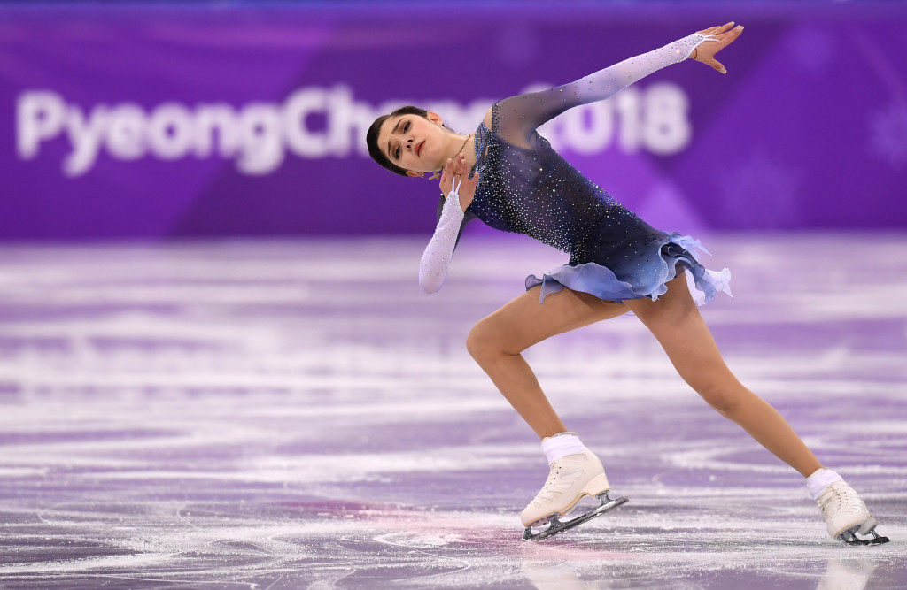 GANGNEUNG, SOUTH KOREA - FEBRUARY 21: Evgenia Medvedeva of Olympic Athlete from Russia competes during the Ladies Single Skating Short Program on day twelve of the PyeongChang 2018 Winter Olympic Games at Gangneung Ice Arena on February 21, 2018 in Gangneung, South Korea. (Photo by Harry How/Getty Images)