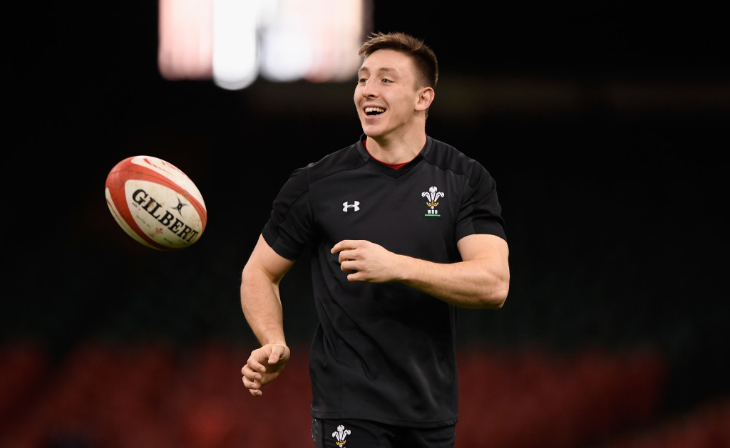 CARDIFF, WALES - FEBRUARY 02: Wales player Josh Adams in action during the captain's run ahead of their opening Six Nations match against Scotland at Principality Stadium on February 2, 2018 in Cardiff, Wales. (Photo by Stu Forster/Getty Images)