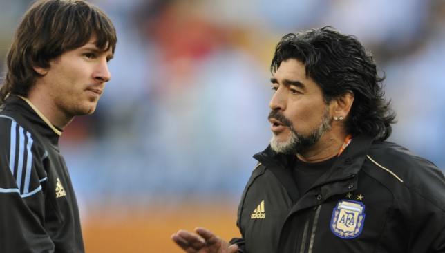 Diego Maradona and Lionel Messi.