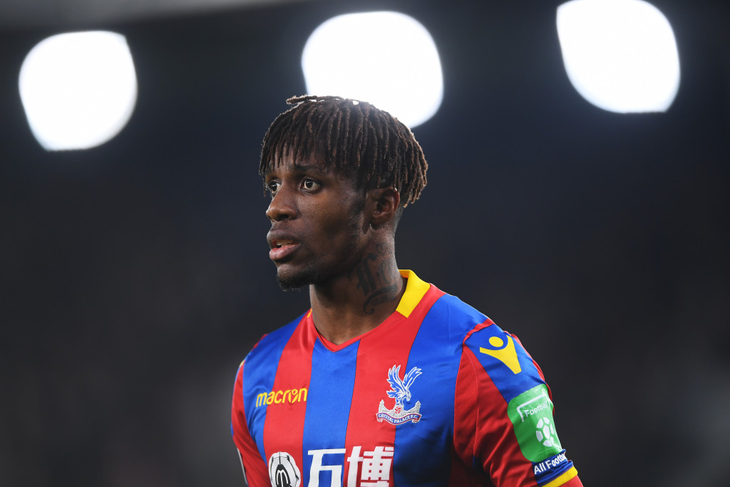 LONDON, ENGLAND - JANUARY 13: Wilfried Zaha of Crystal Palace looks on during the Premier League match between Crystal Palace and Burnley at Selhurst Park on January 13, 2018 in London, England. (Photo by Mike Hewitt/Getty Images)