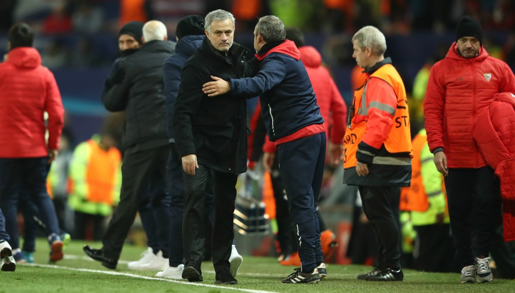 Jose Mourinho trudges off to face the music after Man United's abject defeat.