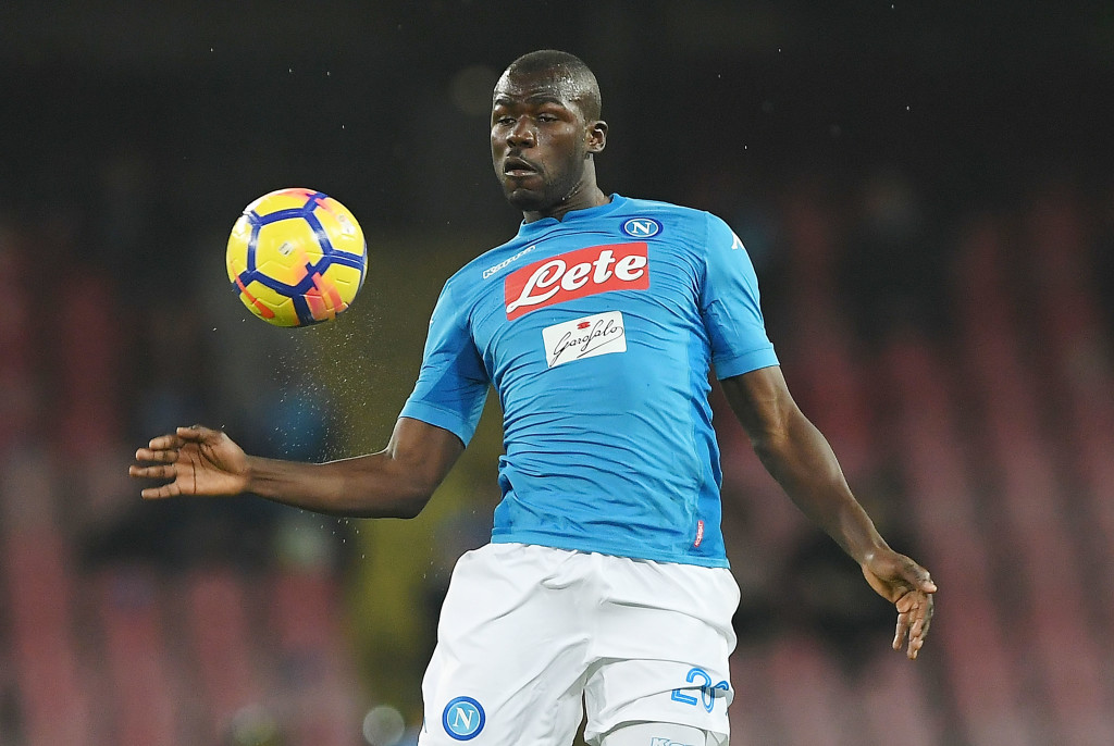 NAPLES, ITALY - MARCH 03: Kalidou Koulibaly of SSC Napoli in action during the serie A match between SSC Napoli and AS Roma - Serie A at Stadio San Paolo on March 3, 2018 in Naples, Italy. (Photo by Francesco Pecoraro/Getty Images)