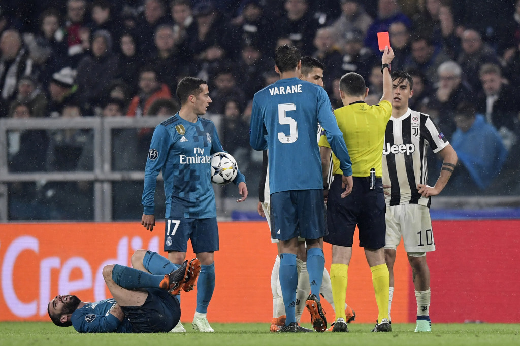 Paulo Dybala received Juventus' 24th Champions League red card