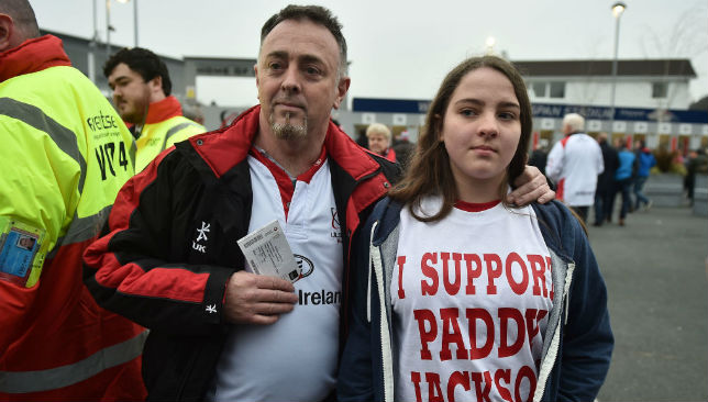 Jessie Ross wears a t-shirt in support of Paddy Jackson.