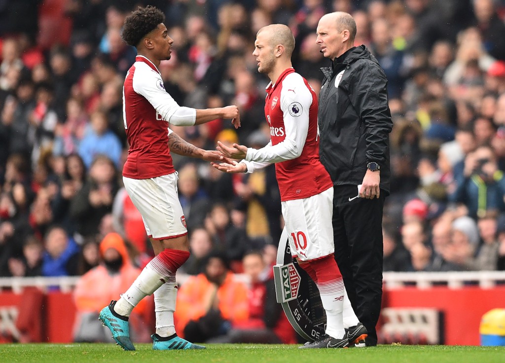 Nelson was replaced on 64 minutes for Jack Wilshere