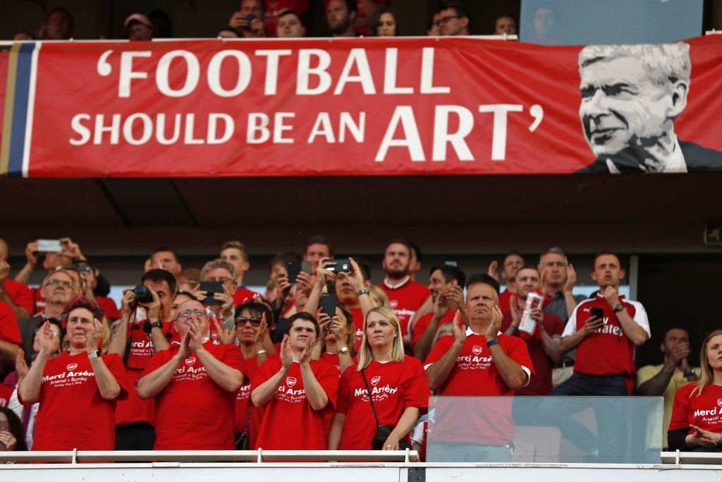Wenger banners adorned the Emirates as Arsenal fans found their voice.