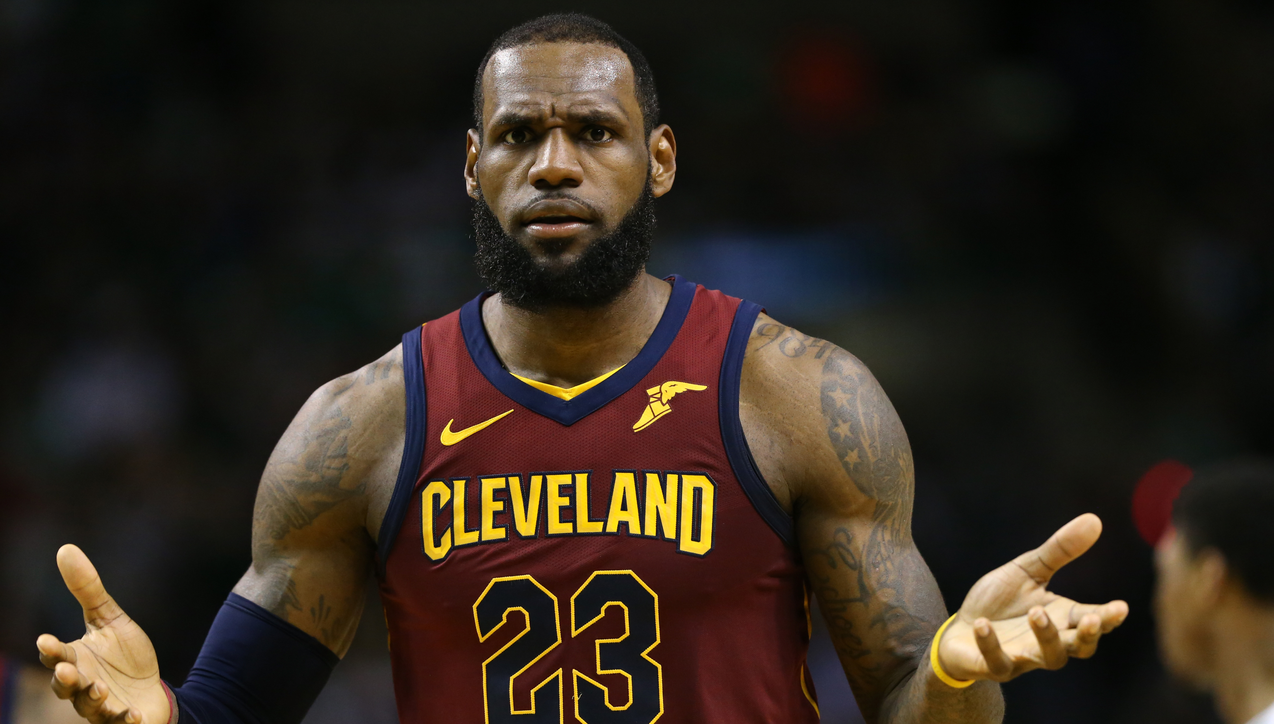 LeBron James playing for Cavaliers in opener vs. Celtics