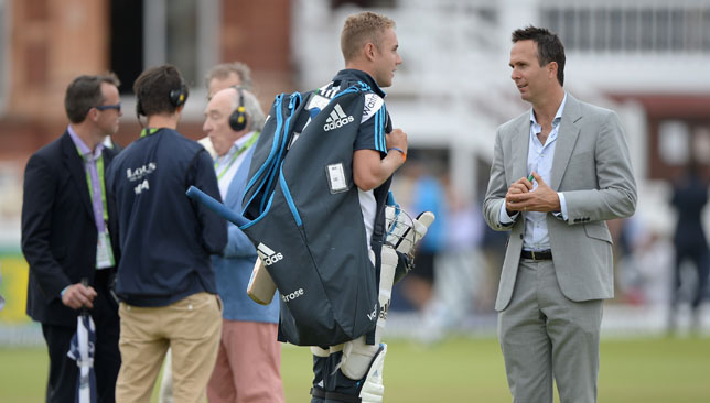 Place under threat: Michael Vaughan feels Stuart Broad (l) should be dropped