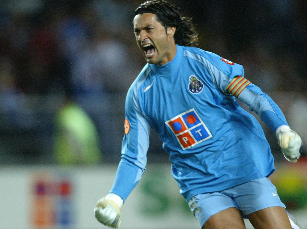 coimbra, portugal: fc porto goalkeeper vitor baia celebrates