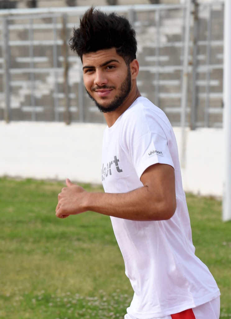 Tunisia's midfielder Bassem Srarfi attends a training session for the Tunisian national football team on May 20, 2018, at the Olympic stadium El Menzah in the Tunisian capital. (Photo by FETHI BELAID / AFP) (Photo credit should read FETHI BELAID/AFP/Getty Images)