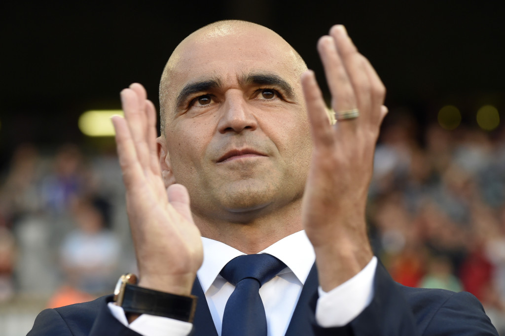 Belgium's head coach Roberto Martinez applauds ahead of the friendly football match between Belgium and Portugal, on June 2, 2018 at the King Baudouin stadium in Brussels. (Photo by JOHN THYS / AFP) (Photo credit should read JOHN THYS/AFP/Getty Images)