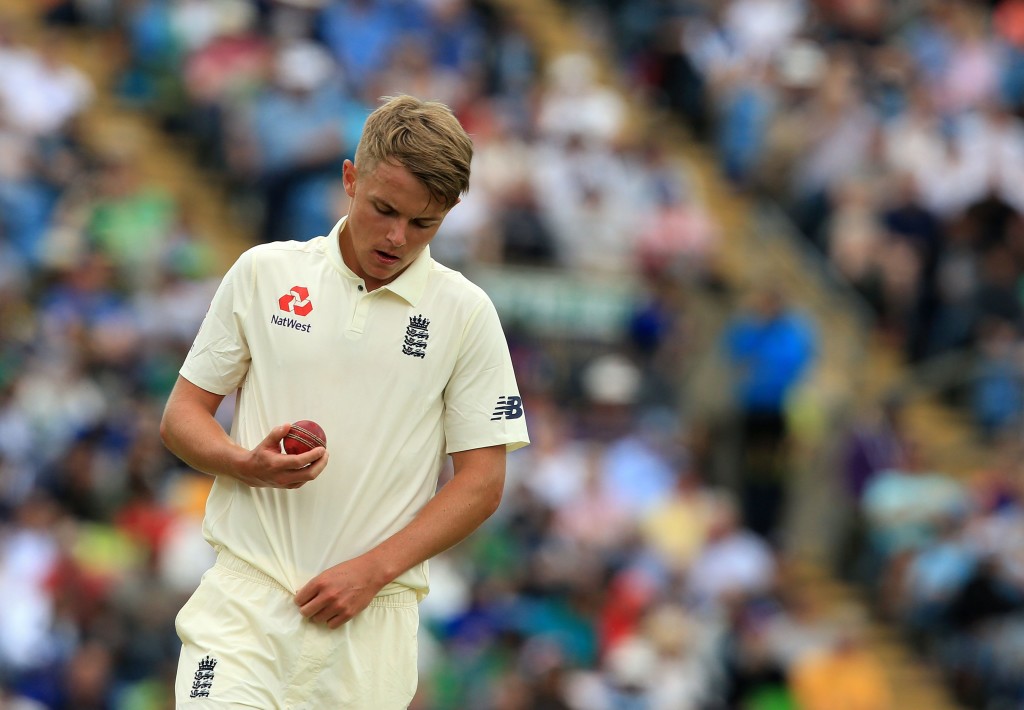 England's Sam Curran prepares to bowl on the third day of the second Test cricket match between England and Pakistan at Headingley cricket ground in Leeds, northern England on June 3, 2018. (Photo by Lindsey PARNABY / AFP) / RESTRICTED TO EDITORIAL USE. NO ASSOCIATION WITH DIRECT COMPETITOR OF SPONSOR, PARTNER, OR SUPPLIER OF THE ECB (Photo credit should read LINDSEY PARNABY/AFP/Getty Images)