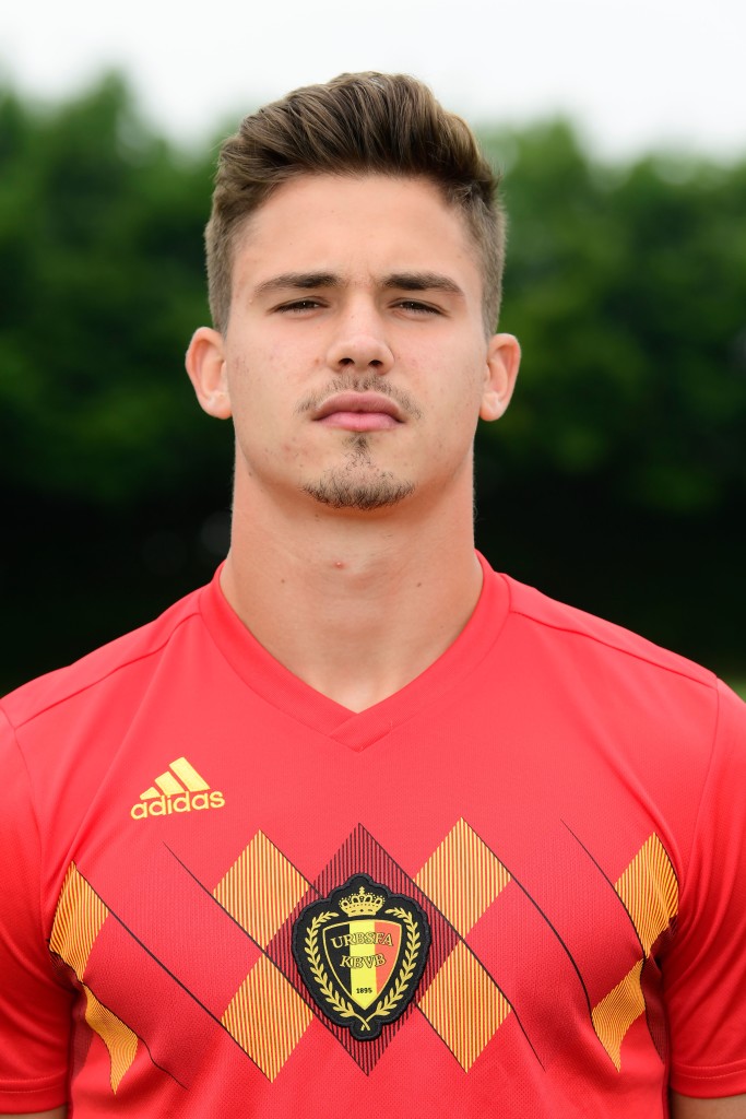 Belgium's midfielder Leander Dendoncker poses for the official picture at the national training centre in Tubize, Belgium, on June 4, 2018 during their preparations for the 2018 FIFA World Cup Russia. (Photo by NICO VEREECKEN / POOL / AFP) (Photo credit should read NICO VEREECKEN/AFP/Getty Images)